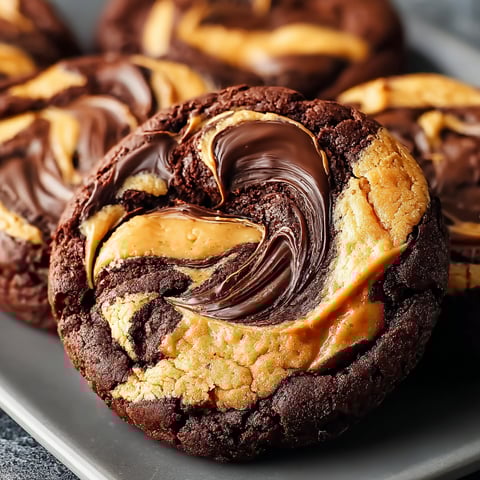 A plate of swirled brownies with peanut butter twists.