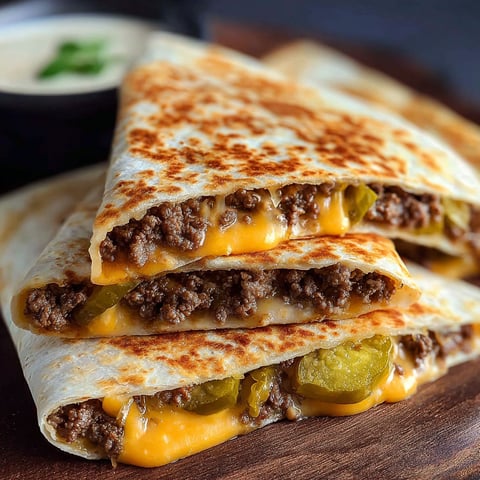 A delicious Juicy Blackstone Quesadilla is served on a wooden table.