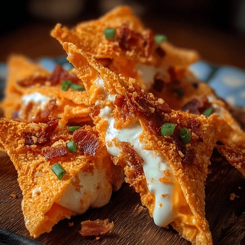 A close up of a delicious Cream Cheese and Smoky Stuffed Doritos snack.