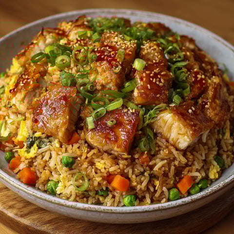 A delicious and appetizing dish of Bang Bang Chicken Fried Rice.