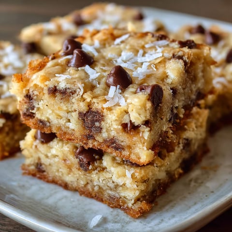 A delicious dessert made with coconut, toffee, and chocolate chips.