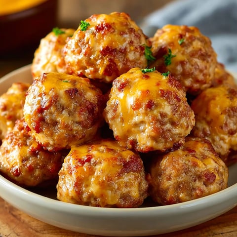 A plate of Rotel Cream Cheese Sausage Balls.