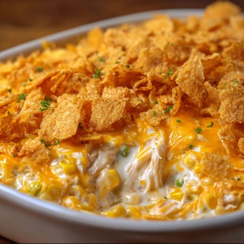 A delicious Dolly Parton Casserole is served in a white bowl.