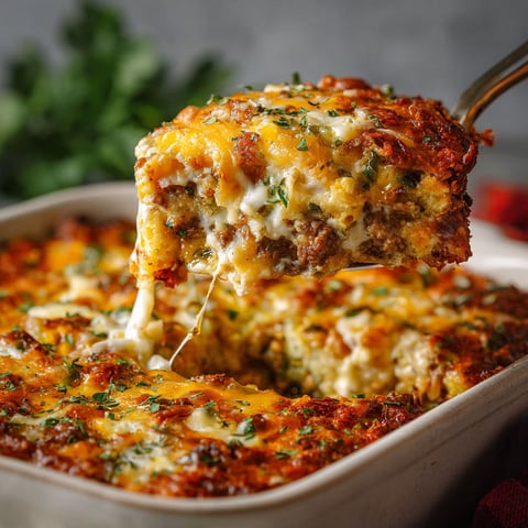 A close up of a delicious Chili Relleno Casserole Recipe being served.