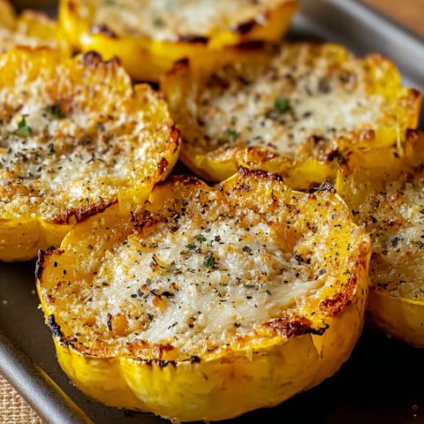 A dish of roasted squash with Parmesan cheese on top.