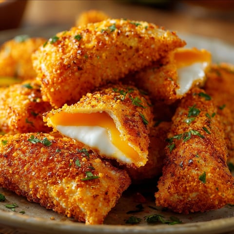 A plate of Fried Cheese Stuffed Doritos, a delicious and indulgent snack.
