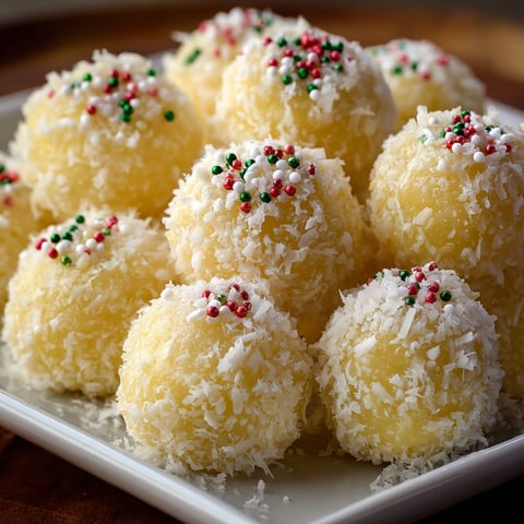A plate of Pineapple Coconut Holiday Balls.