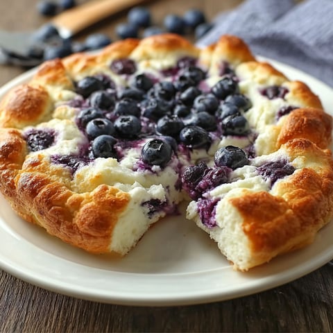 A slice of Cottage Cheese Blueberry Cloud Bread on a plate.