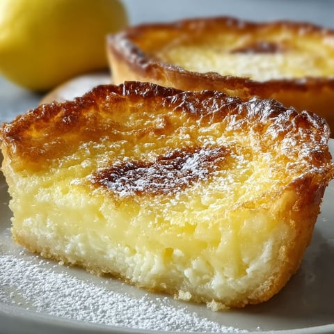 A slice of Baby Lemon Impossible Pie on a plate.