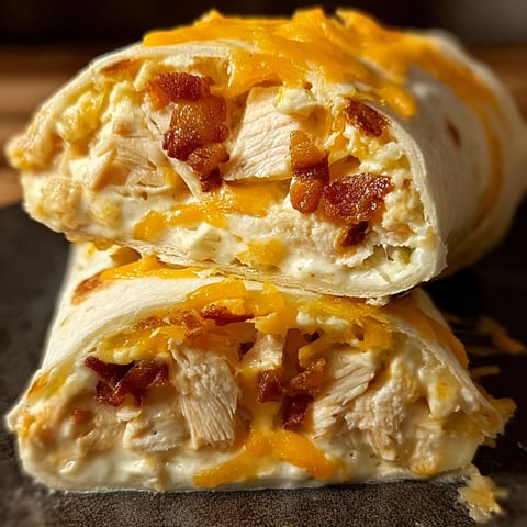 A delicious Loaded Chicken Bacon Ranch Taco Bell Bomb is shown, filled with cheese, bacon, and chicken.