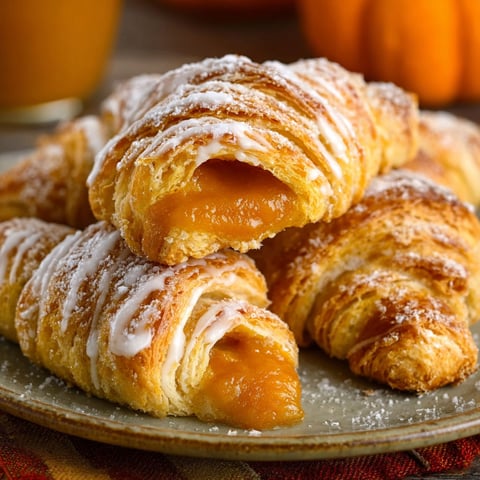 A plate of Pumpkin Pie Crescents, a delicious dessert, is presented on a dining table.