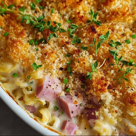 A delicious Chicken Cordon Bleu Casserole with a generous amount of cheese and ham.
