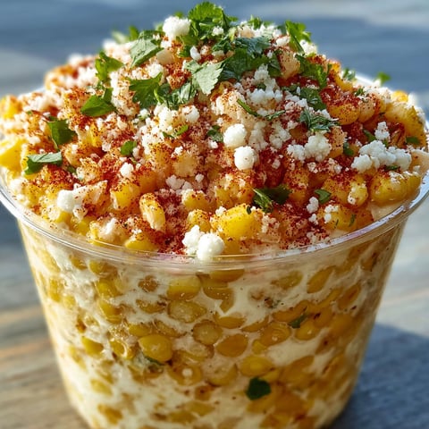 A delicious Mexican street corn dish with white cheese, red peppers, and corn on the cob.