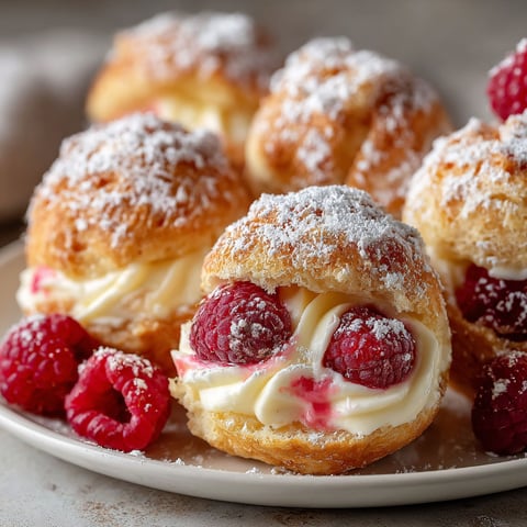 A plate of Raspberry Cream Cheese Bites with powdered sugar on top.