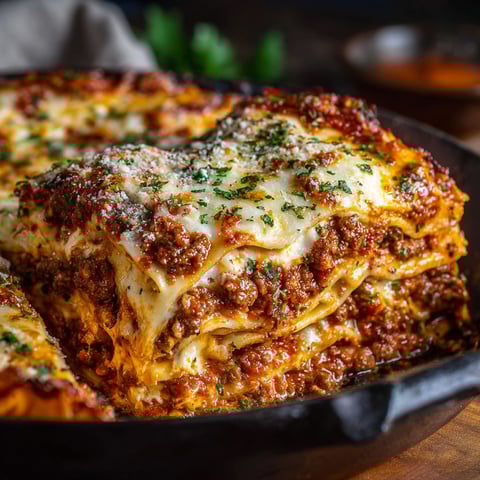 A delicious Million Dollar Lasagna is served in a pan, ready to be enjoyed.