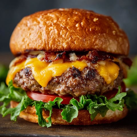 A delicious Crack Burger with cheese, bacon, and tomato on a bun.