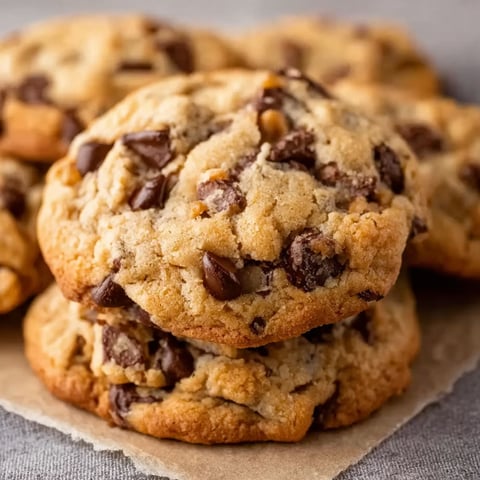 A stack of delicious chocolate chip cookies.