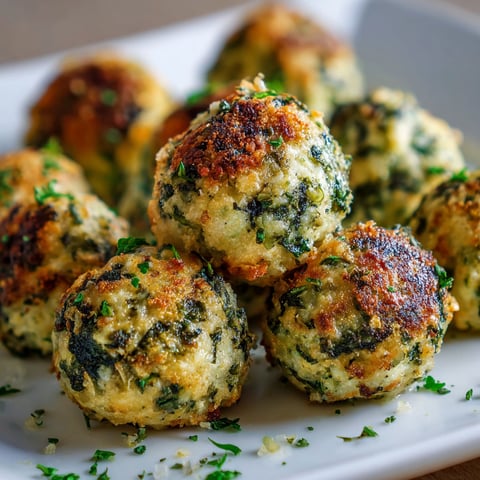 A plate of spinach balls, a delicious and healthy appetizer.