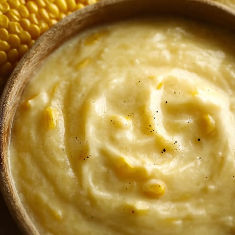A bowl of sweet corn pudding with a smiley face drawn on it.