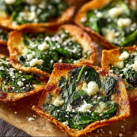 A plate of Mediterranean Spinach Feta Cheese Chips.