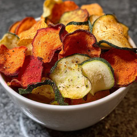 A bowl filled with a mix of vegetables, including zucchini and carrots, is ready to be cooked in an air fryer.