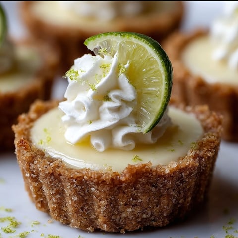 A close-up of a delicious key lime pie with a slice of lime on top.