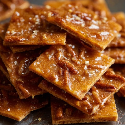 A stack of pecan toffee club crackers on a table.