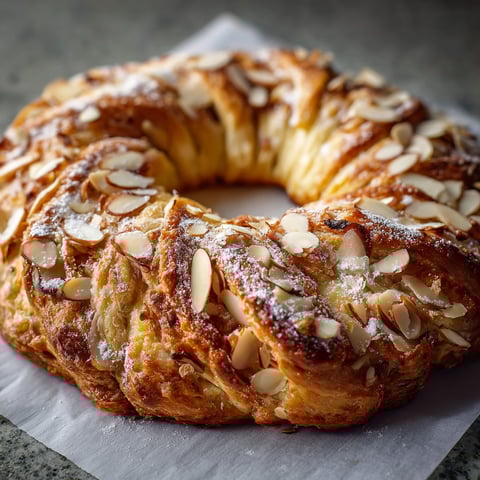 A close-up of a delicious Ultimate Homemade Almond Kringle.