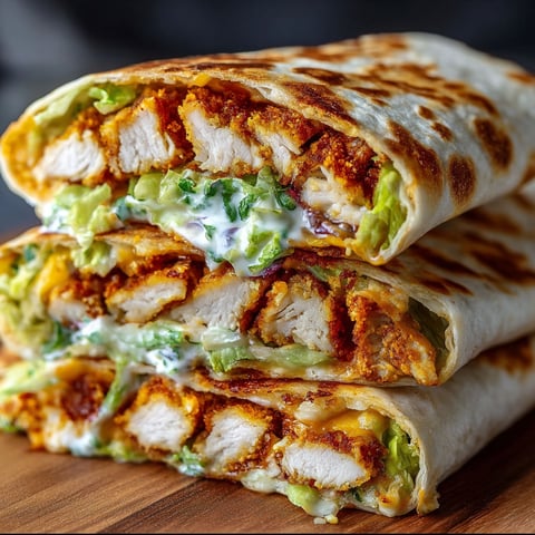 A delicious chicken crunch wrap is shown, with its layers of chicken, cheese, and vegetables, making it a crispy, cheesy, and irresistible meal.