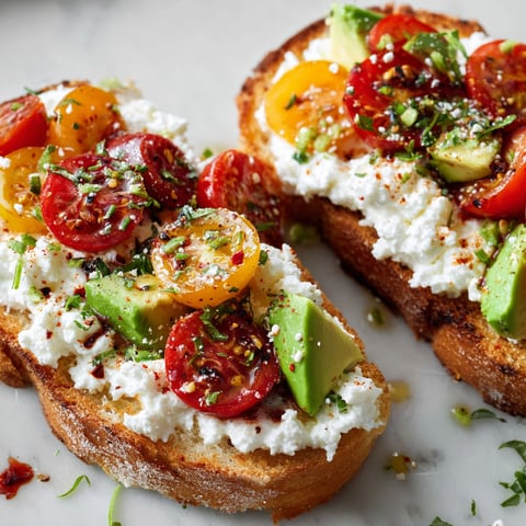 A delicious Cottage Cheese Toast is served on a plate.