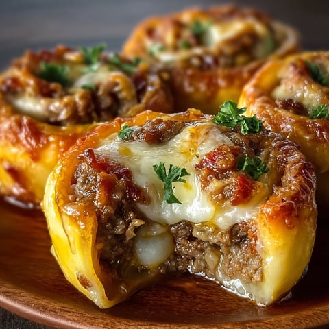 A plate of Garlic Butter Bacon Cheeseburger Rollups.