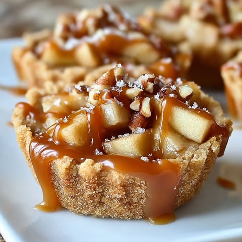 A plate of Caramel Apple Pie Cookie Cups.