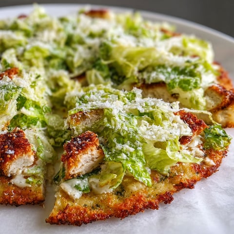 A pizza with chicken and lettuce toppings.